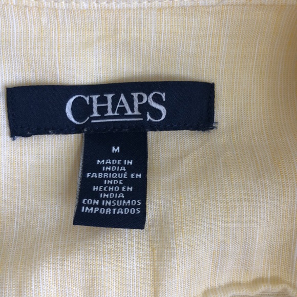 Chaps Linen Blend Button Down Sz M - Picture 10 of 16